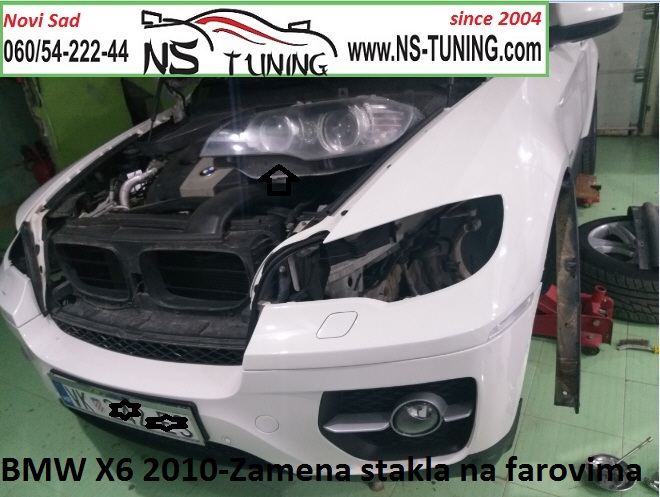 zamena stakla fara bmw x6 e70 2010 2011 2012 godiste novi sad beograd ns tuning reparacija